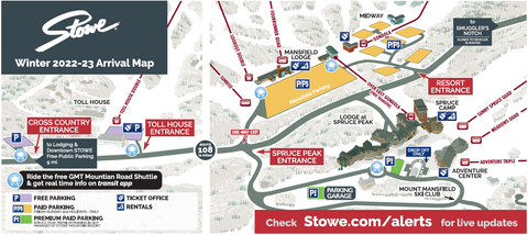 Stowe Arrival and Parking Map
