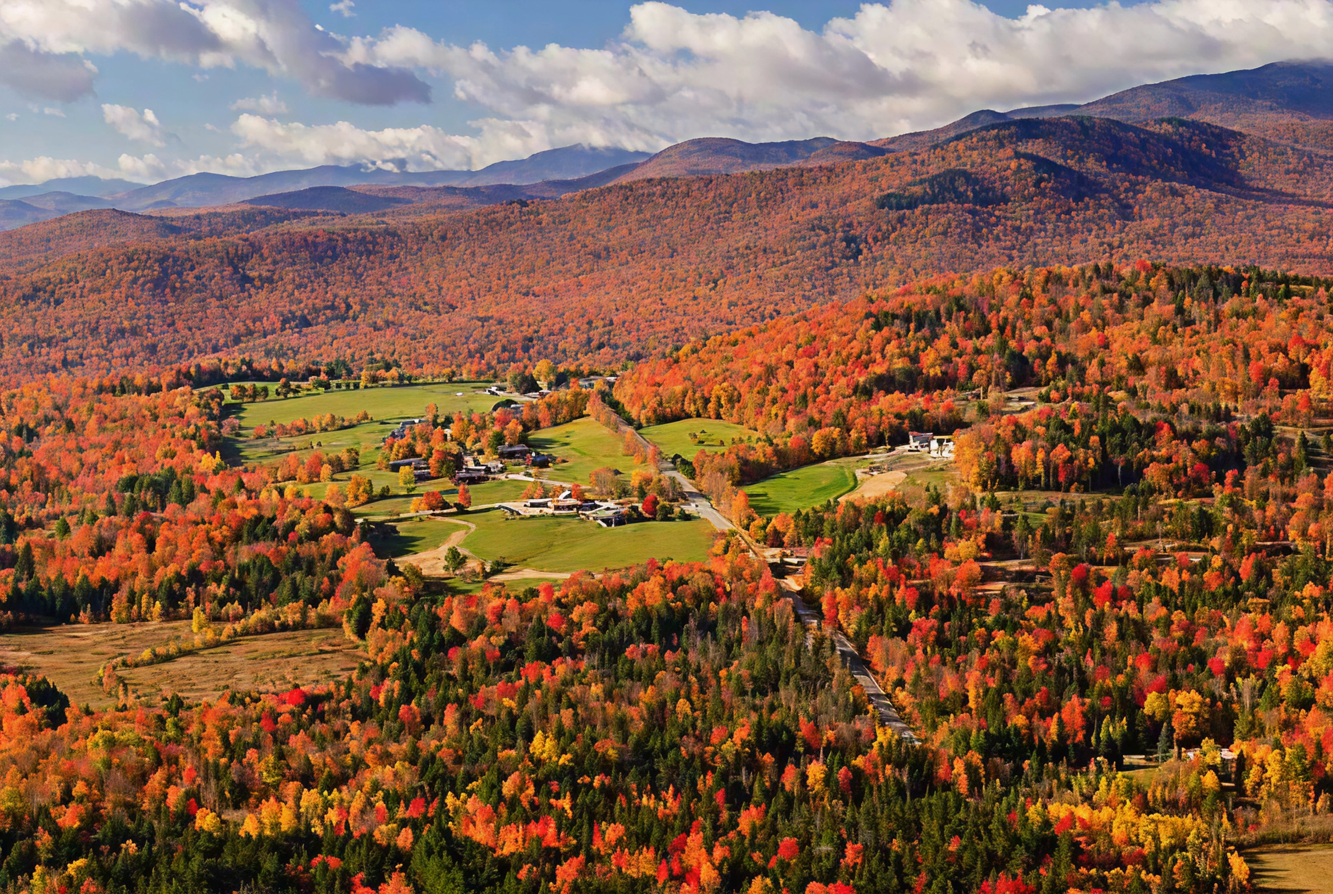 Aerial Shot Of Vermont Foliage