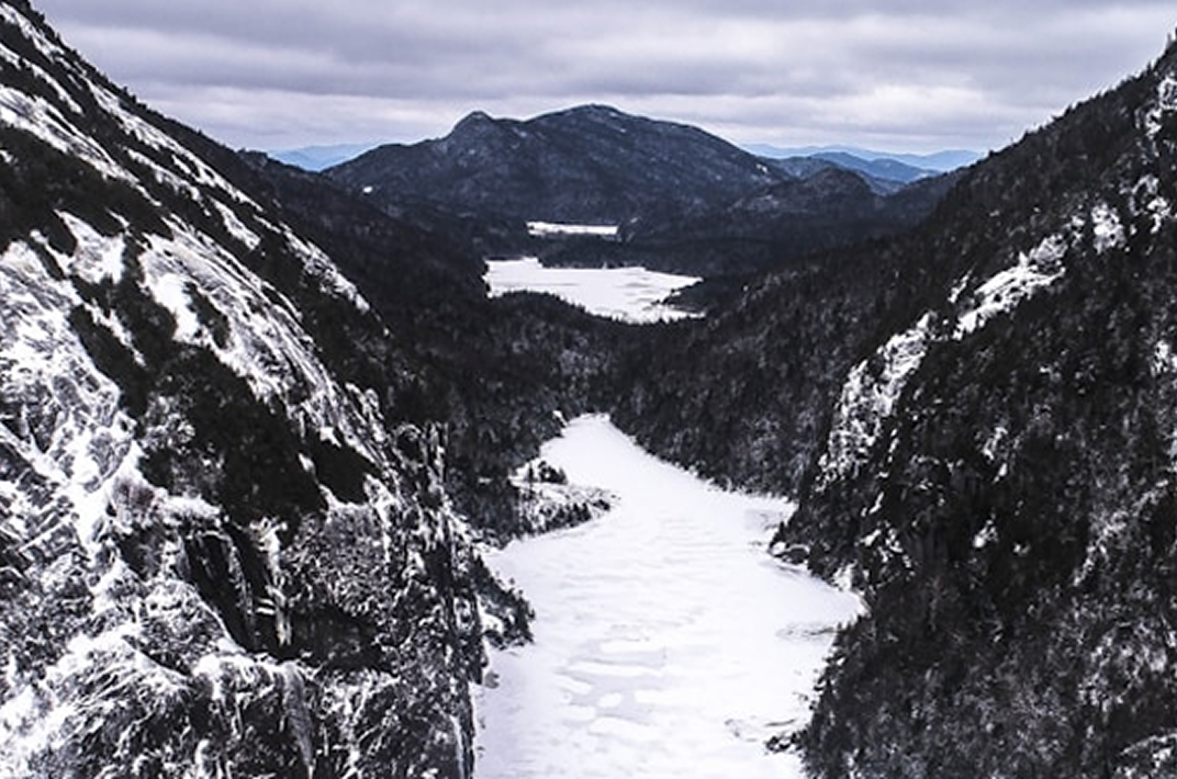 Valley Covered In Snow In The Winter