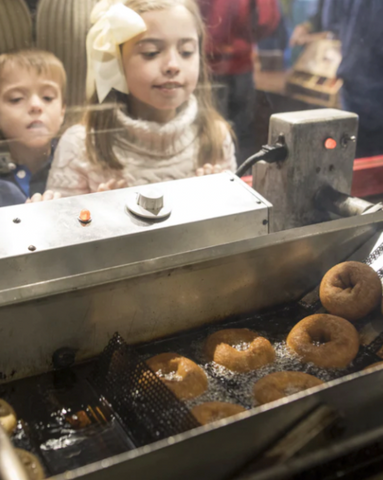 Cider Donuts Being made